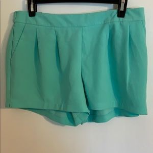 Mint green dress shorts